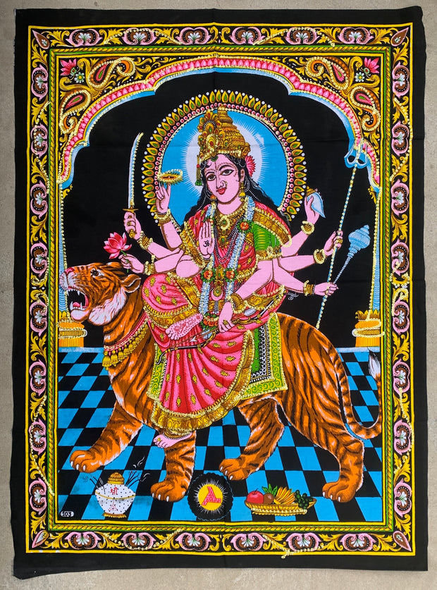 Goddess Durga Tapestry 30" X 43"