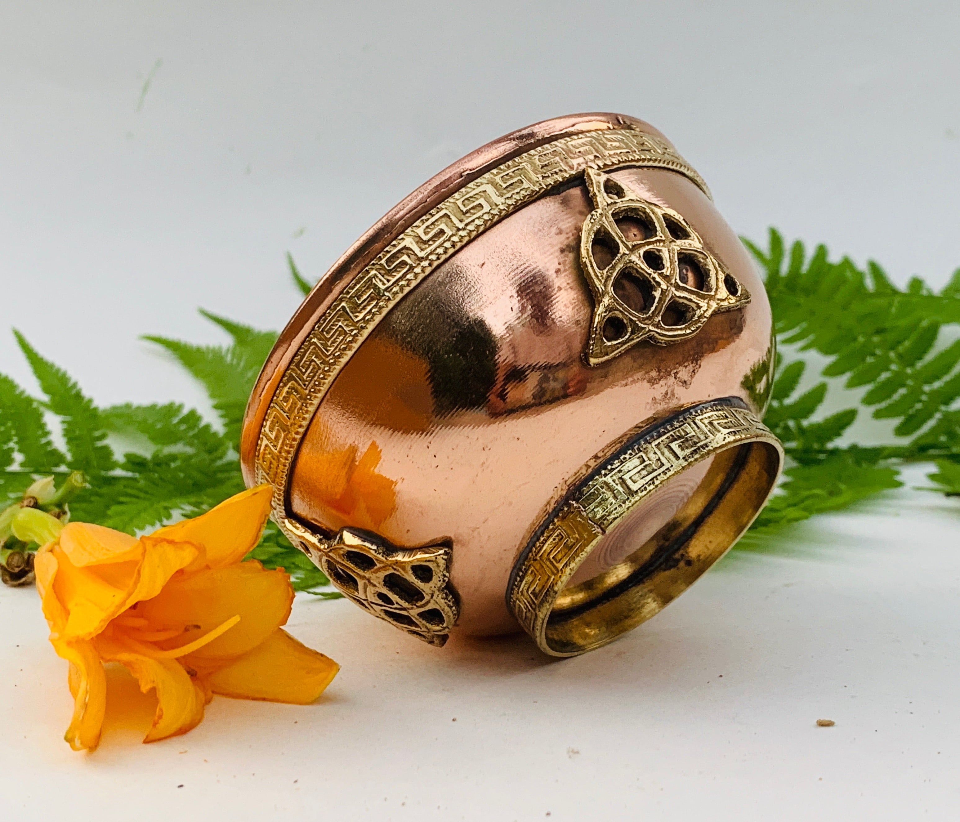Copper Bowl Smudge, Charcoal, Incense Burner, Ritual Altar Bowl, Offering Bowl. - DharmaObjects