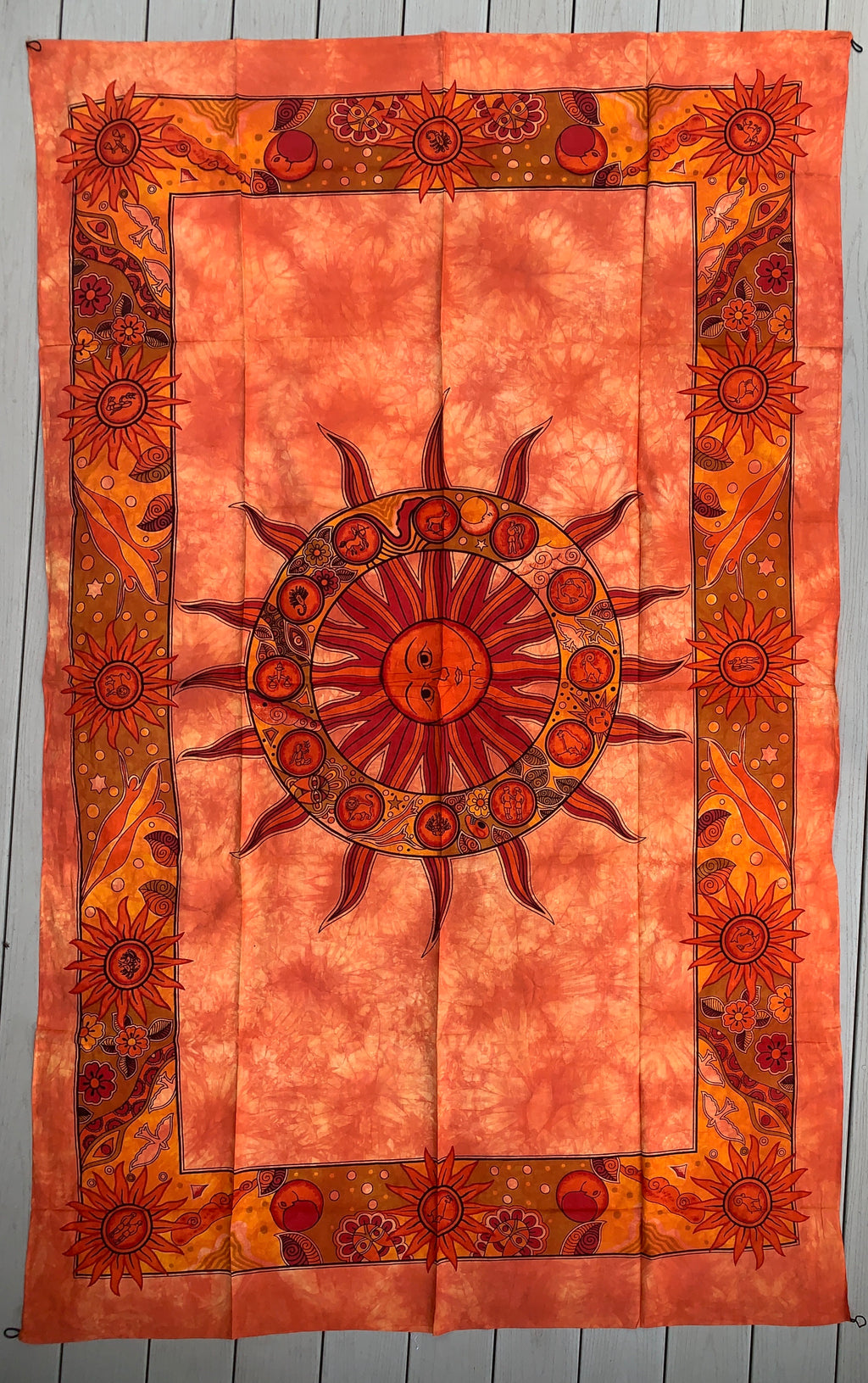 Sun Zodiac Tapestry Wall Decor Hanging 80”X50” - DharmaObjects