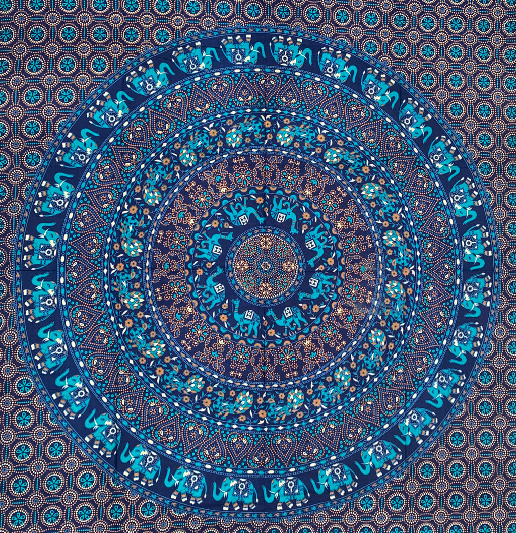 Animal Mandala Tapestry Wall Hanging Decor 80” X 50” - DharmaObjects