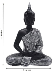 Thai Buddha Meditating Peace Harmony Statue 11” Tall