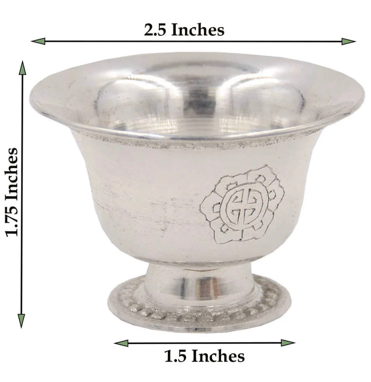 Tibetan Buddhist Silver Butter Lamp Tea Light Burner Smal - DharmaObjects