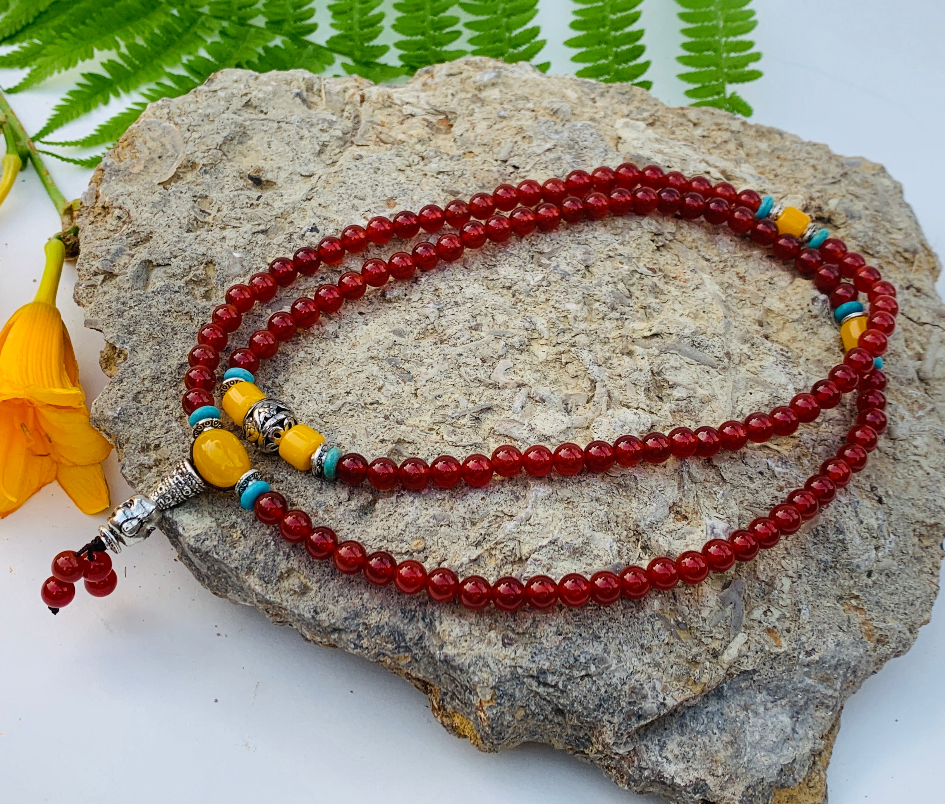 Glass 108 Beads Prayer Mala - DharmaObjects