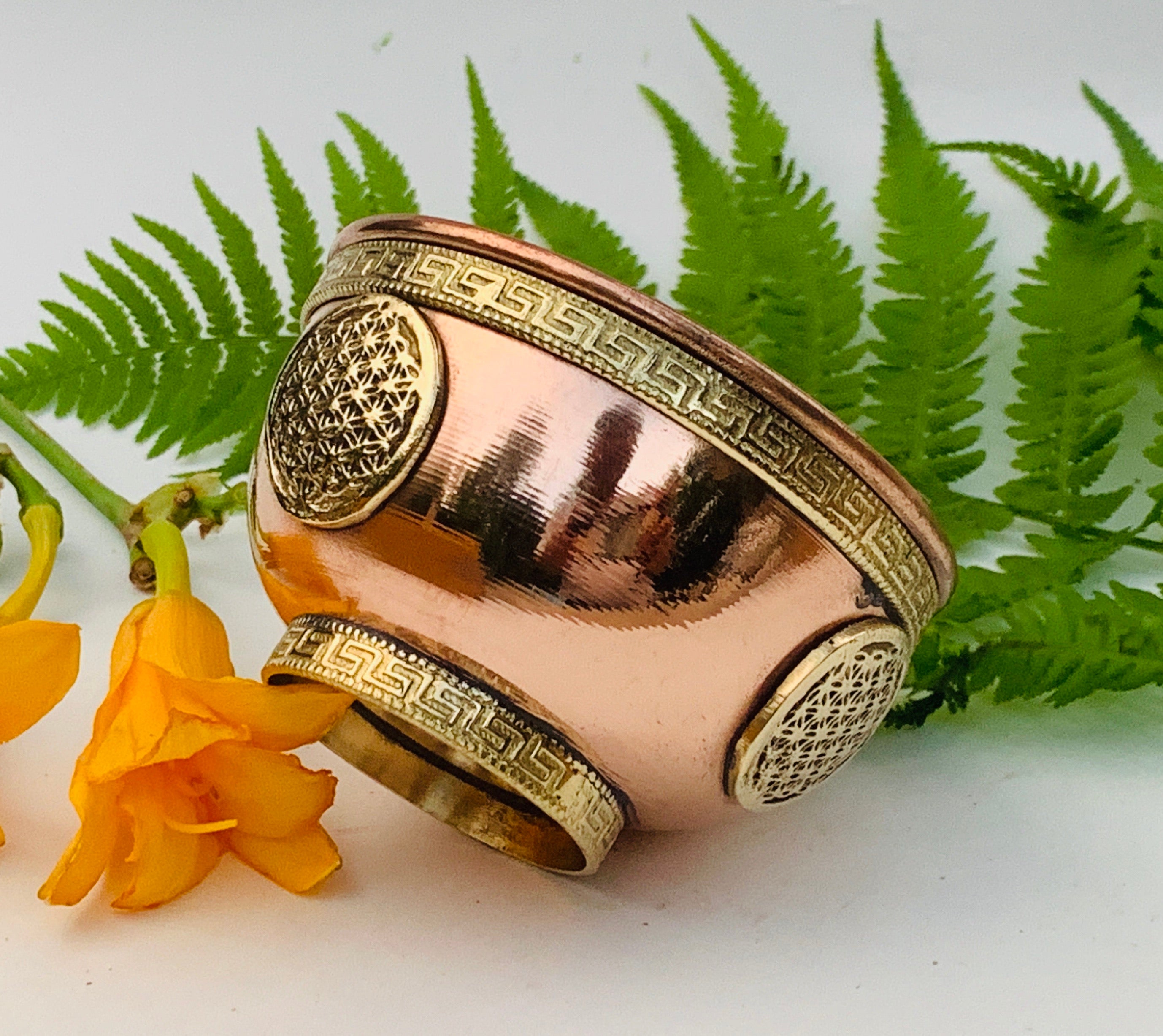 Copper Bowl Smudge, Charcoal, Incense Burner, Ritual Altar Bowl, Offering Bowl. - DharmaObjects