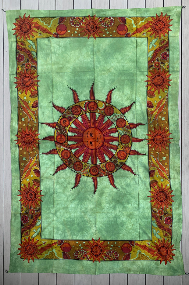 Sun Zodiac Tapestry Wall Decor Hanging 80”X50”
