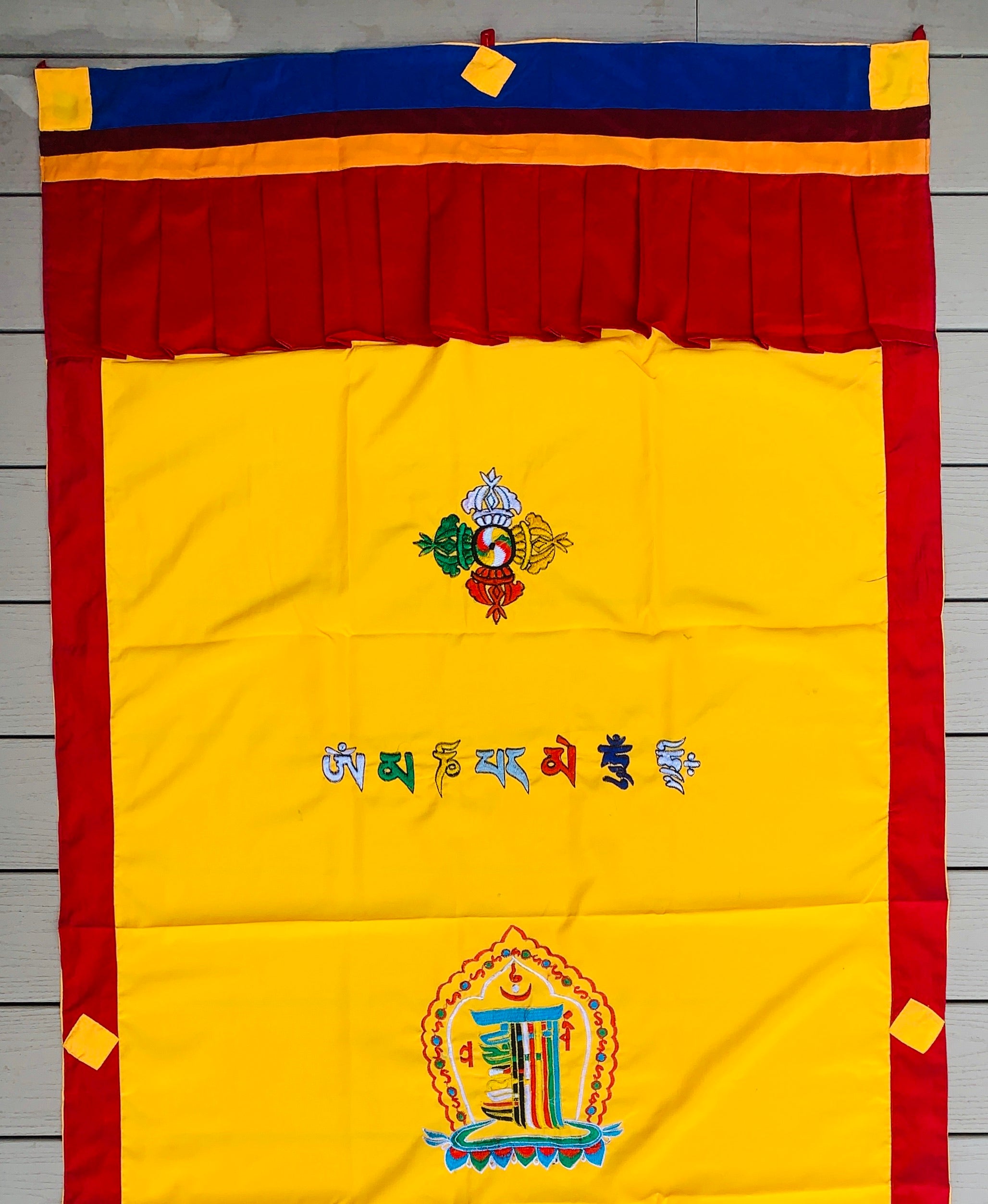 Tibetan Buddhist 8 Lucky Symbols Kalachakra Door Curtain wall hanging - DharmaObjects