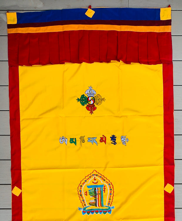 Tibetan Buddhist 8 Lucky Symbols Kalachakra Door Curtain wall hanging