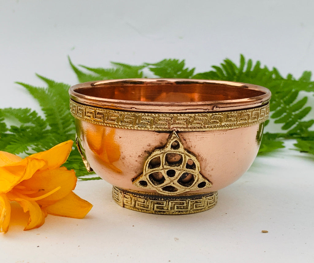 Copper Bowl Smudge, Charcoal, Incense Burner, Ritual Altar Bowl, Offering Bowl. - DharmaObjects
