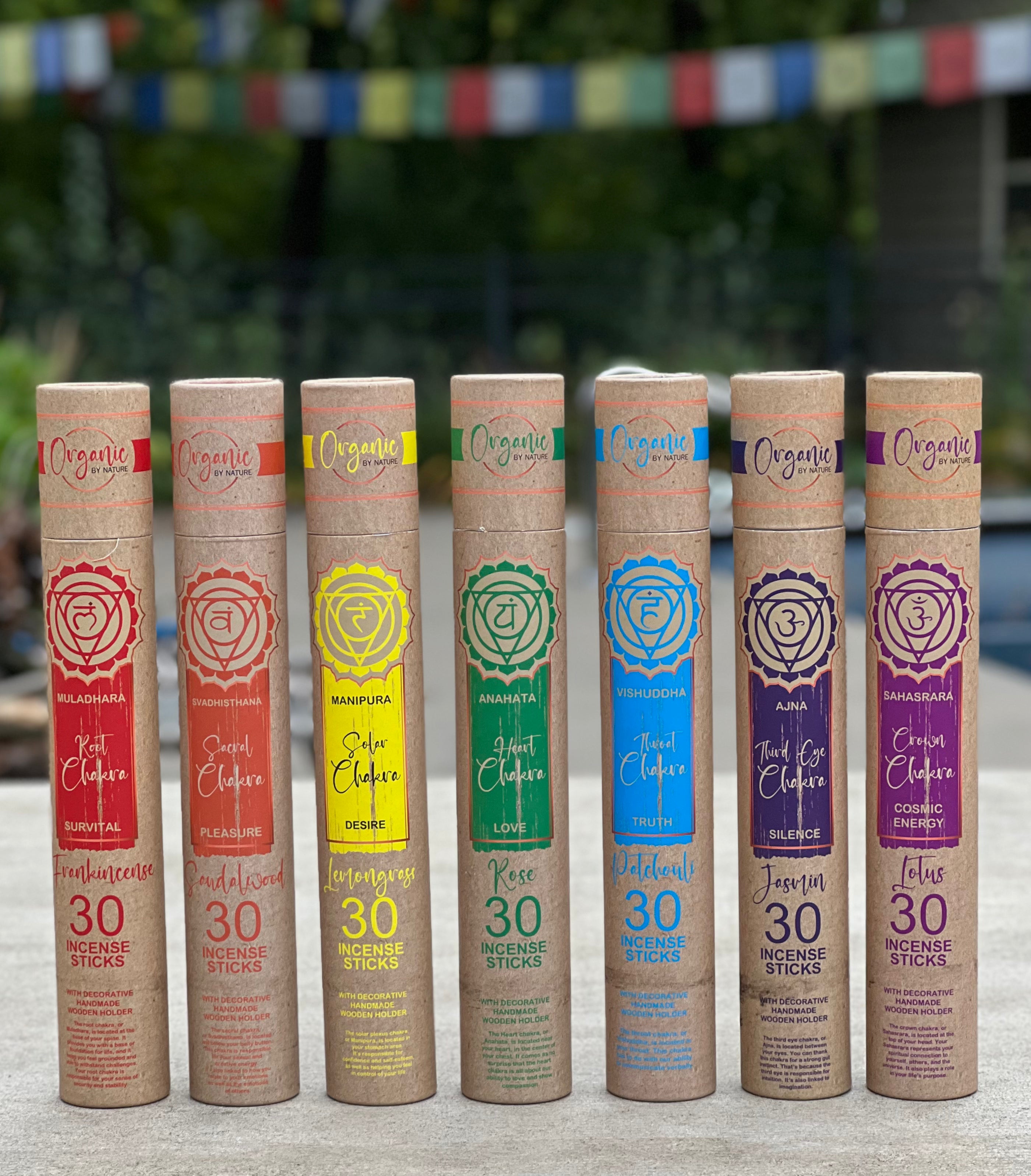 Set 7 Chakra Incense Sticks 7 Flavours - DharmaObjects
