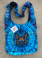 Tie Dye Hippie Hobo Crossbody Butterfly  Bag Purse Nepal - DharmaObjects