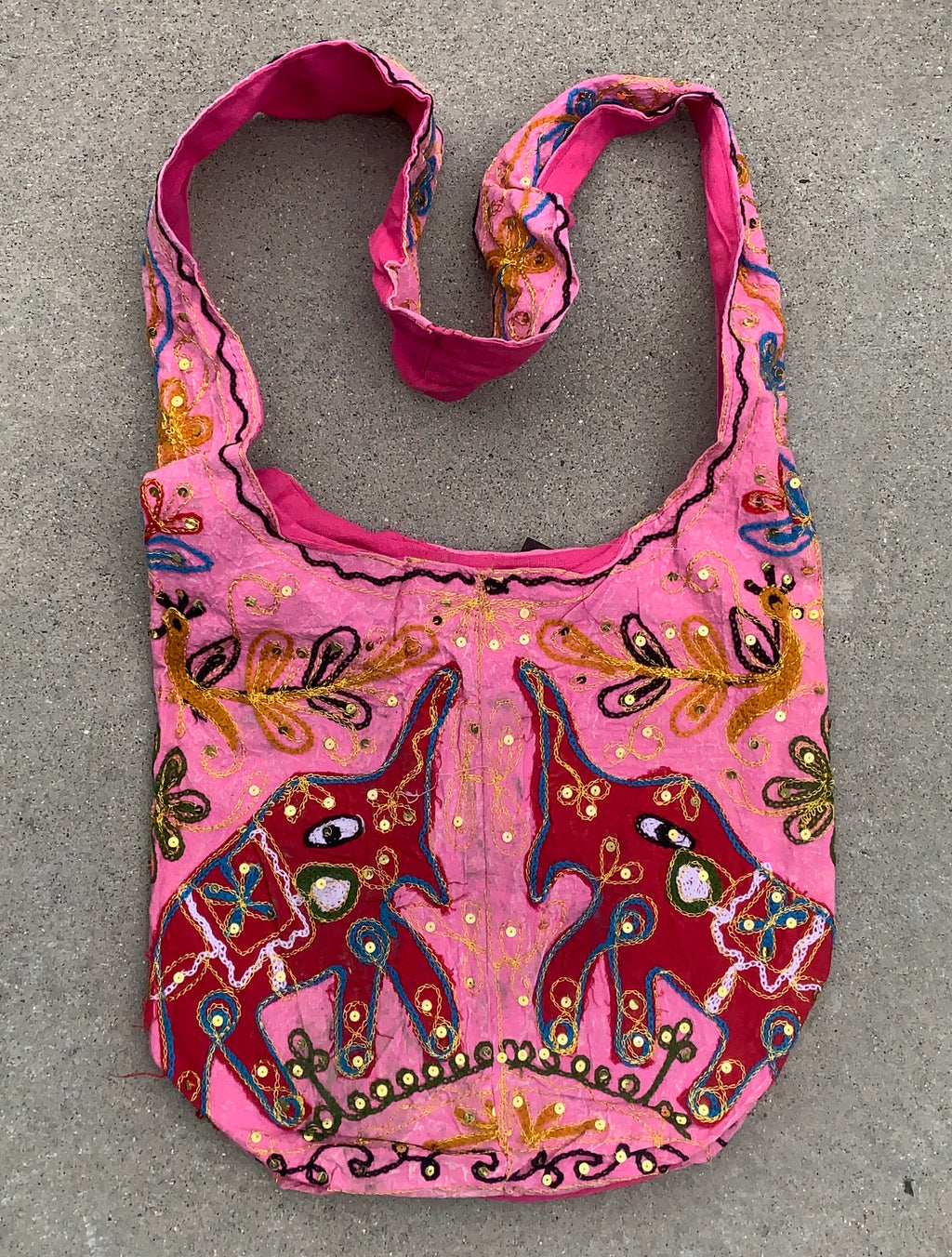 Elephants Hobo Hippie Bohemian Sling Crossbody Bag Purse - DharmaObjects