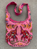 Elephants Hobo Hippie Bohemian Sling Crossbody Bag Purse - DharmaObjects