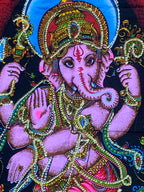 Dancing Ganesh Yoga Tapestry Wall Hanging Decor 30" X 43" - DharmaObjects