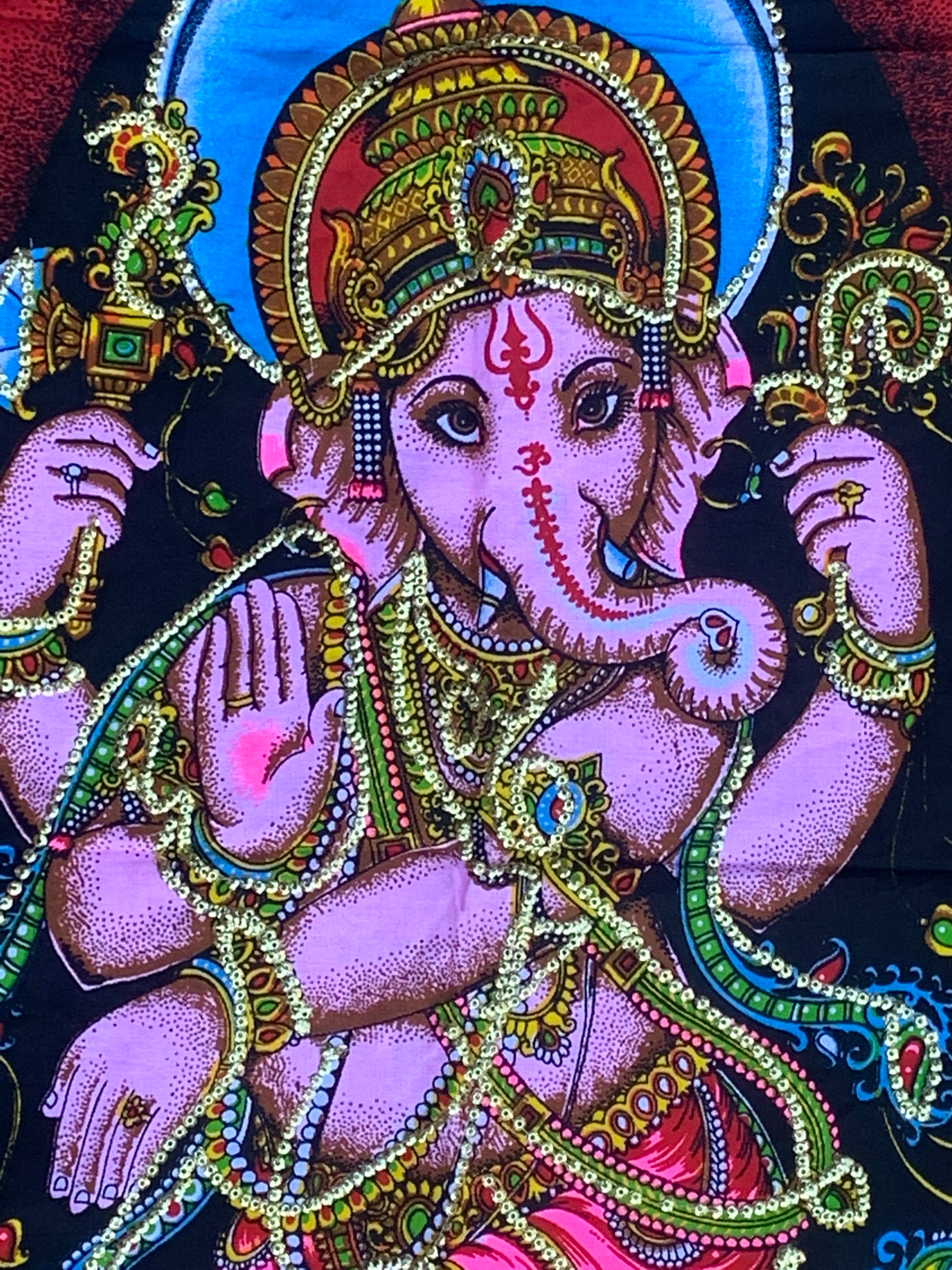 Dancing Ganesh Yoga Tapestry Wall Hanging Decor 30" X 43" - DharmaObjects