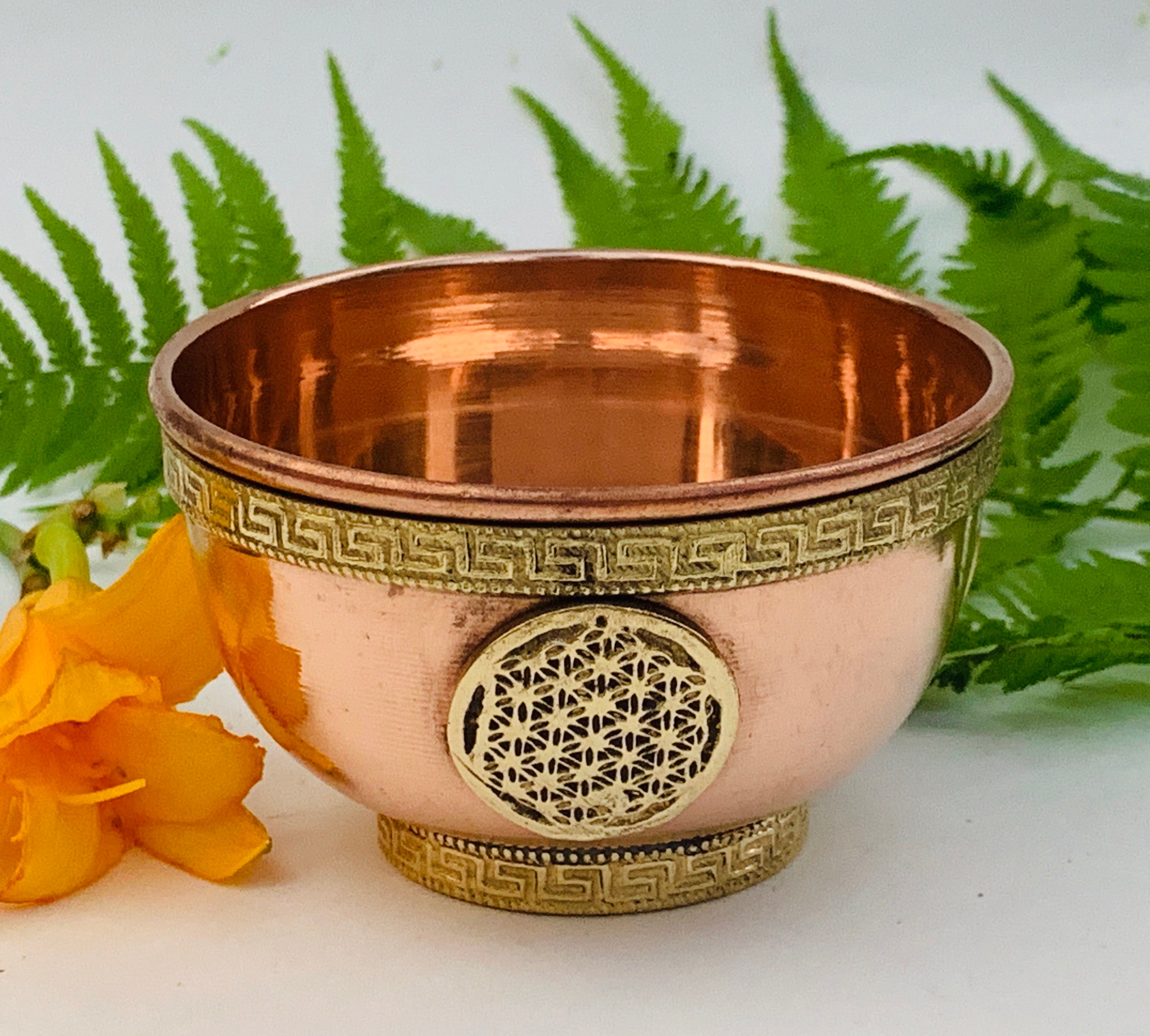 Copper Bowl Smudge, Charcoal, Incense Burner, Ritual Altar Bowl, Offering Bowl. - DharmaObjects