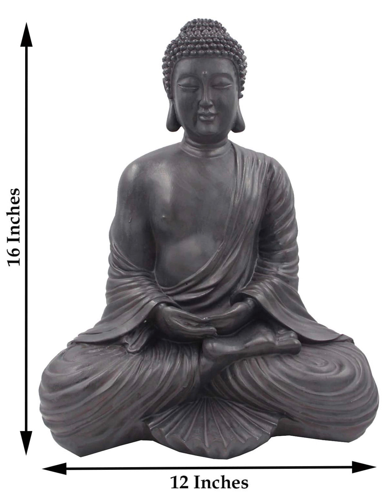 Meditating Buddha Mindfulness Peace Harmony Statue 16” Tall - DharmaObjects