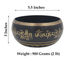 Tibetan Extra Large Heavy Meditation Om Mani Padme Hum Singing Bowl With Mallet and Silk Cushion - DharmaObjects