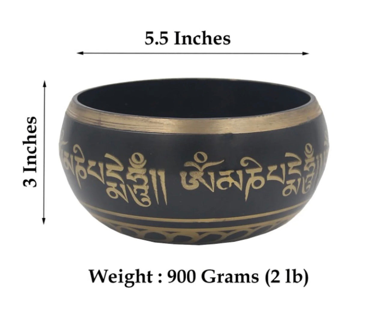 Tibetan Extra Large Heavy Meditation Om Mani Padme Hum Singing Bowl With Mallet and Silk Cushion - DharmaObjects