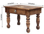 Large Solid Mango Wood Hand Carved Prayer Puja Shrine Altar Meditation Table - DharmaObjects