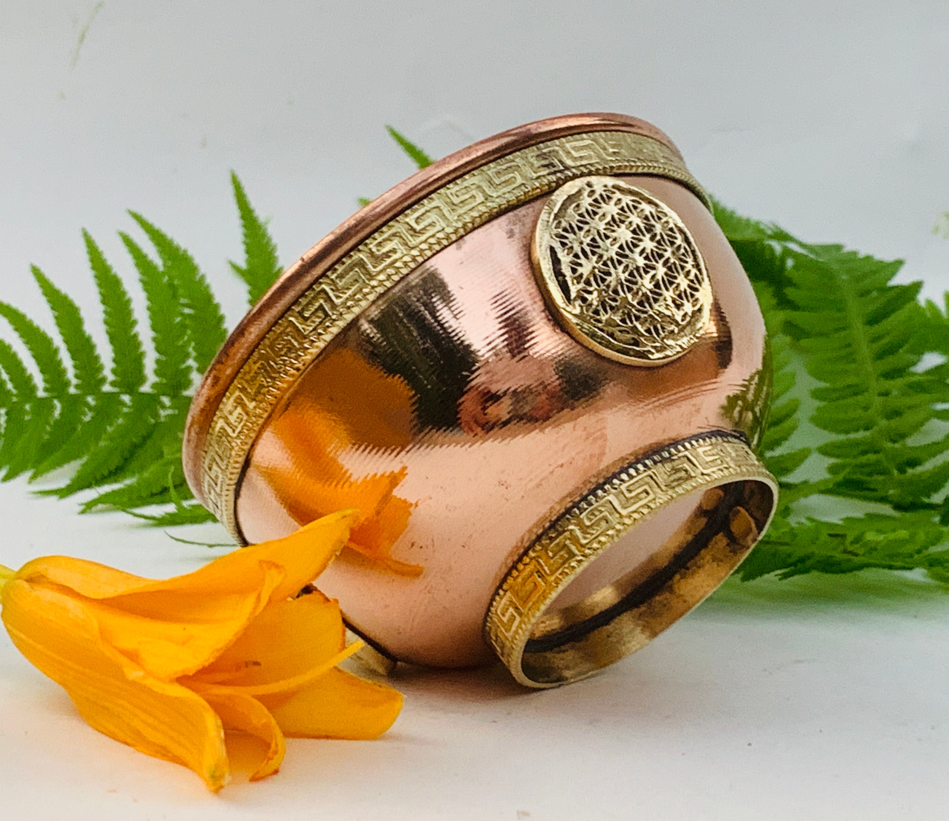 Copper Bowl Smudge, Charcoal, Incense Burner, Ritual Altar Bowl, Offering Bowl. - DharmaObjects