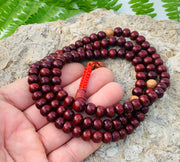 Tibetan Buddhist Natural Rosewood Mala / Rosary 108 Beads / Free Silk Pouch