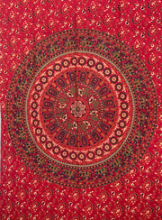 Elephants Mandala Tapestry Wall Decor Hanging 80”X50” Red