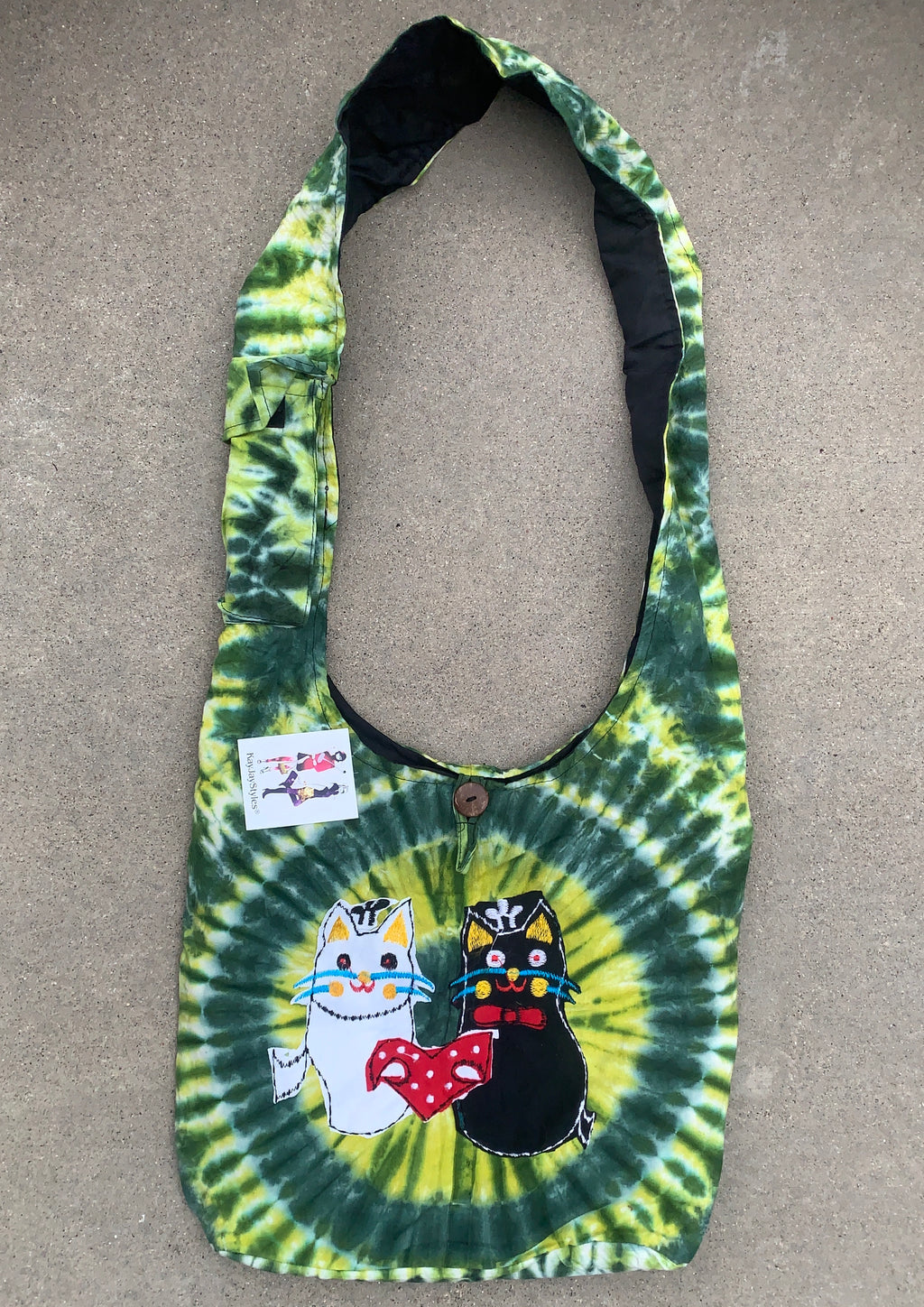 Tie Dye Hippie Hobo Bohemian Crossbody Kitty Bag Purse Nepal - DharmaObjects