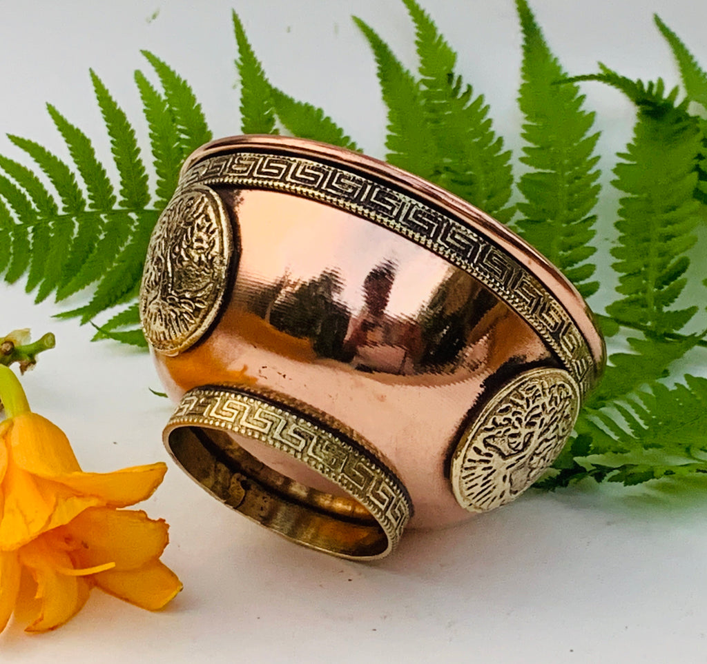 Copper Bowl Smudge, Charcoal, Incense Burner, Ritual Altar Bowl, Offering Bowl. - DharmaObjects