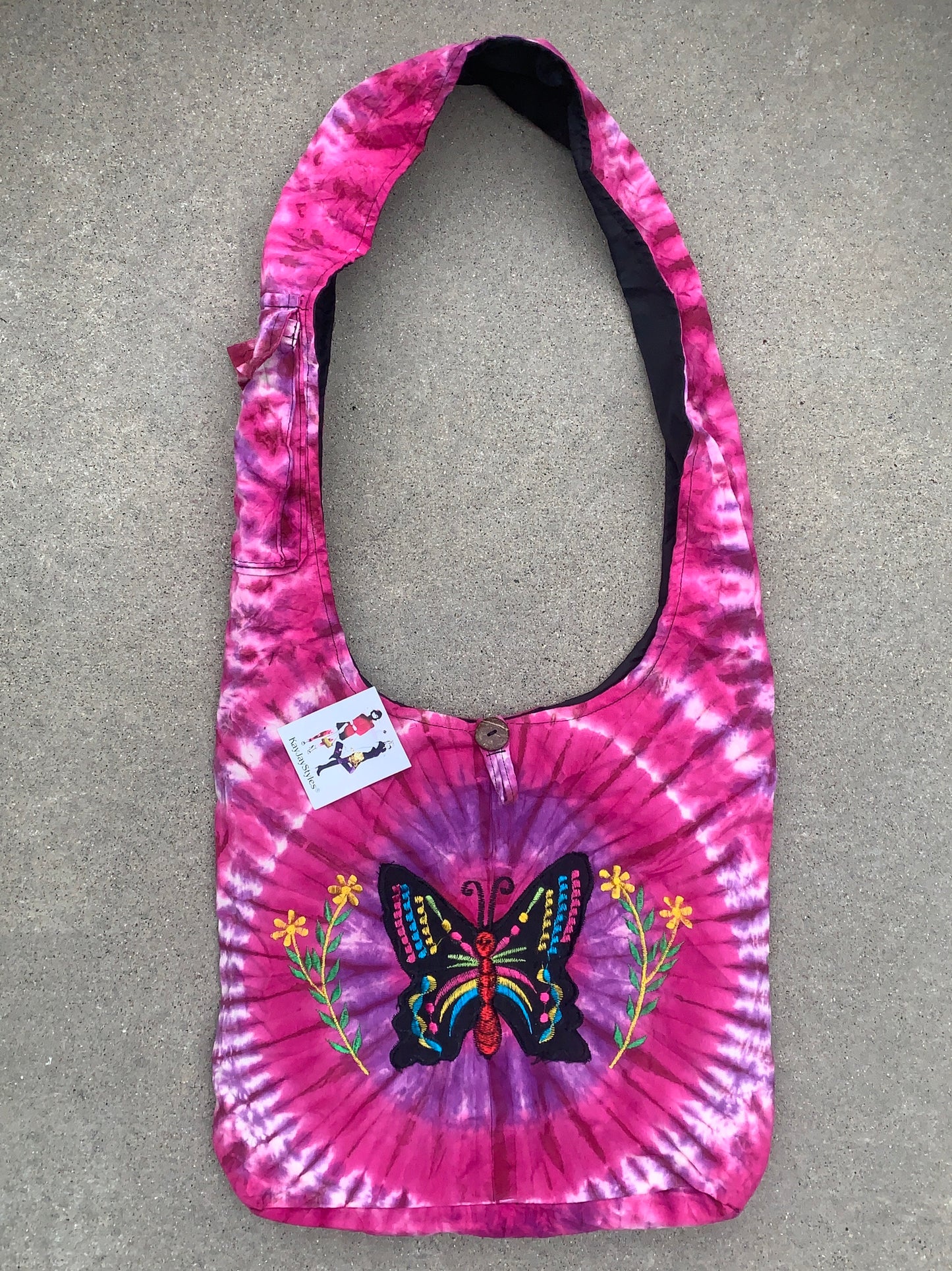 Tie Dye Hippie Hobo Crossbody Butterfly  Bag Purse Nepal