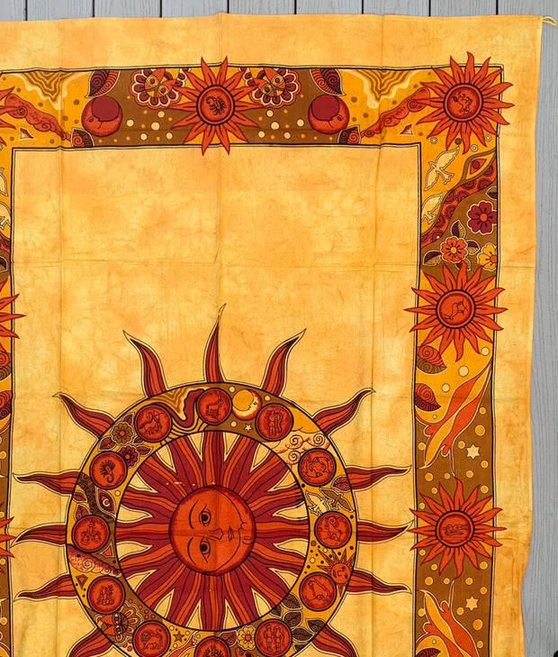 Sun Zodiac Tapestry Wall Decor Hanging 80”X50”