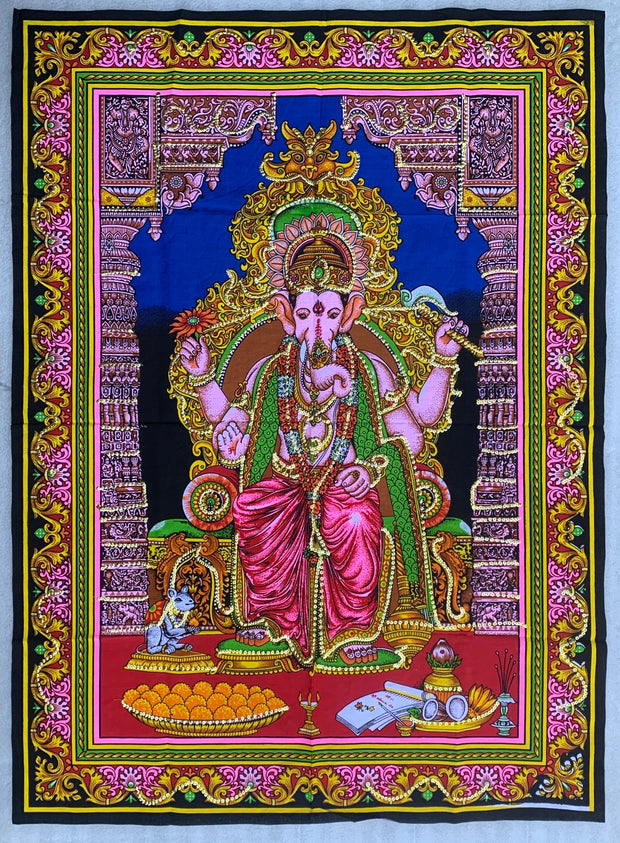 Ganesh Ganesha Yoga Tapestry Wall Hanging Decor 30" X 43"