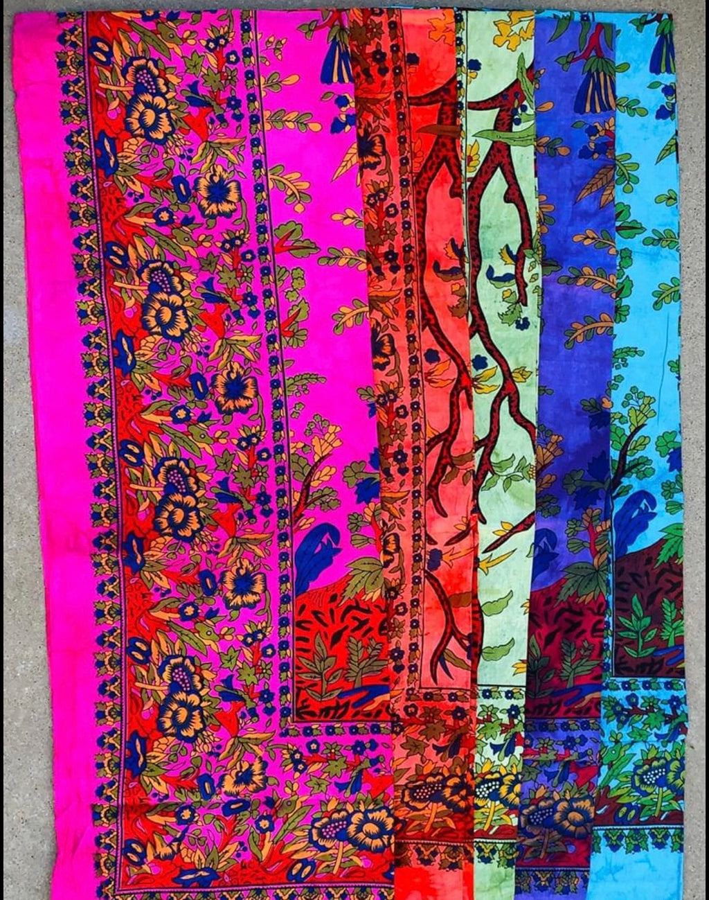 Huge Lot of 5pcs  Fabric Bundle Scraps Large Pieces 50” X 80”  Perfect For Making Homemade Face Mask - DharmaObjects
