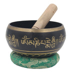 Tibetan Extra Large Heavy Meditation Om Mani Padme Hum Singing Bowl With Mallet and Silk Cushion - DharmaObjects