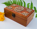 Fatima Hand Carved Jewelry Trinket Keepsake Wooden Storage Box - DharmaObjects