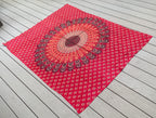 Lotus Mandala Tapestry Wall Decor Hanging  80”X50” Red - DharmaObjects