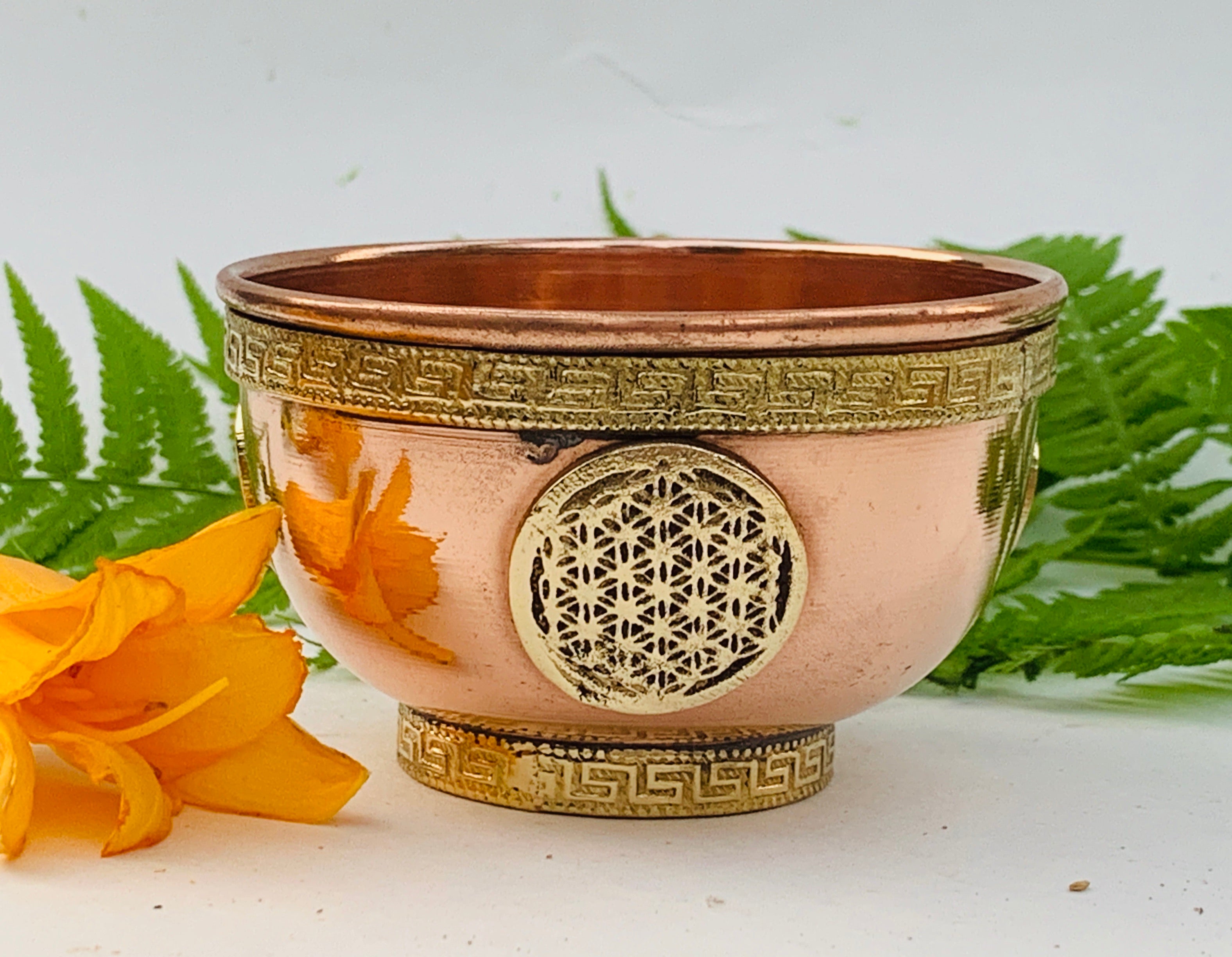 Copper Bowl Smudge, Charcoal, Incense Burner, Ritual Altar Bowl, Offering Bowl. - DharmaObjects