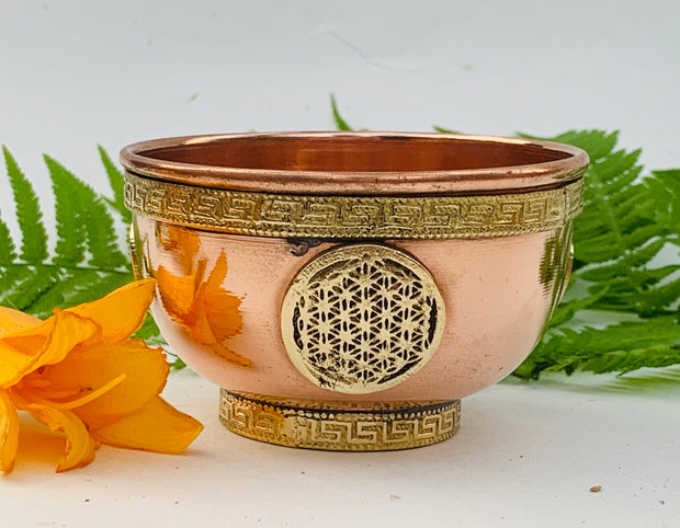 Copper Bowl Smudge, Charcoal, Incense Burner, Ritual Altar Bowl, Offering Bowl.