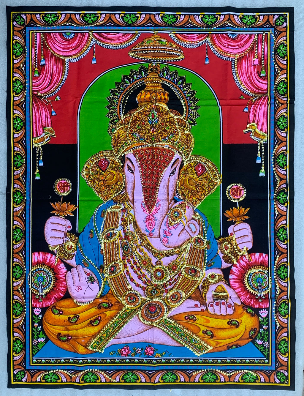 Lord Ganesh Ganesha Tapestry Wall Hanging Decor 30" X 43” - DharmaObjects