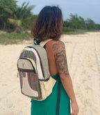 Natural Handmade Large Multi Pocket Hemp Nepal Backpack - DharmaObjects