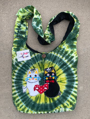 Tie Dye Hippie Hobo Bohemian Crossbody Kitty Bag Purse Nepal