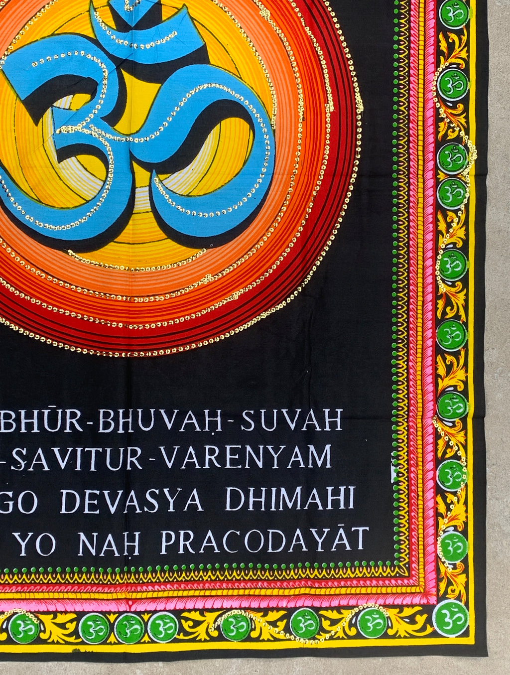 Hindu Om Tapestry Wall Decor Hanging 30 X 43 Inches - DharmaObjects