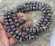 Tibetan Om Mani Padme Hum 108 Bone Beads Mala With Counter Meditation and Yoga