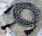 Tibetan Spiral DZI 108 Bone Beads Mala With Counter Meditation and Yoga - DharmaObjects