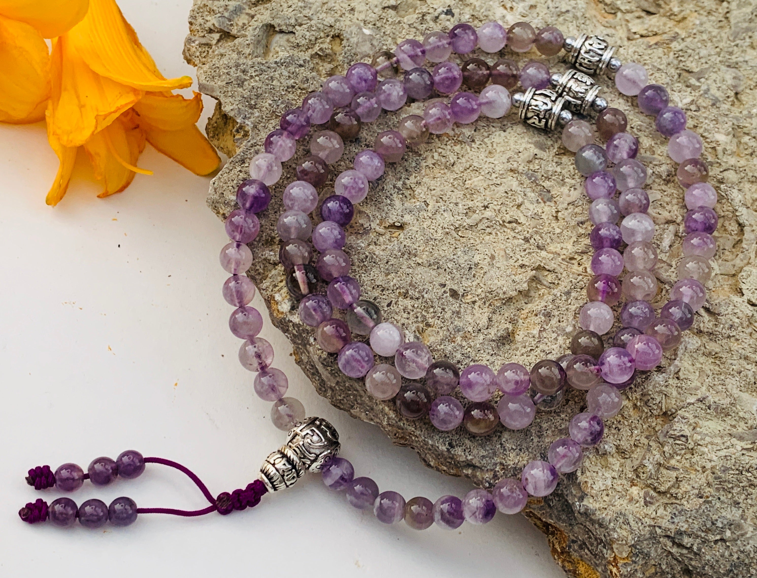 Gemstone 108 Beads Mala Prayer Beads - DharmaObjects