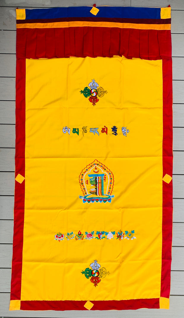 Tibetan Buddhist 8 Lucky Symbols Kalachakra Door Curtain wall hanging