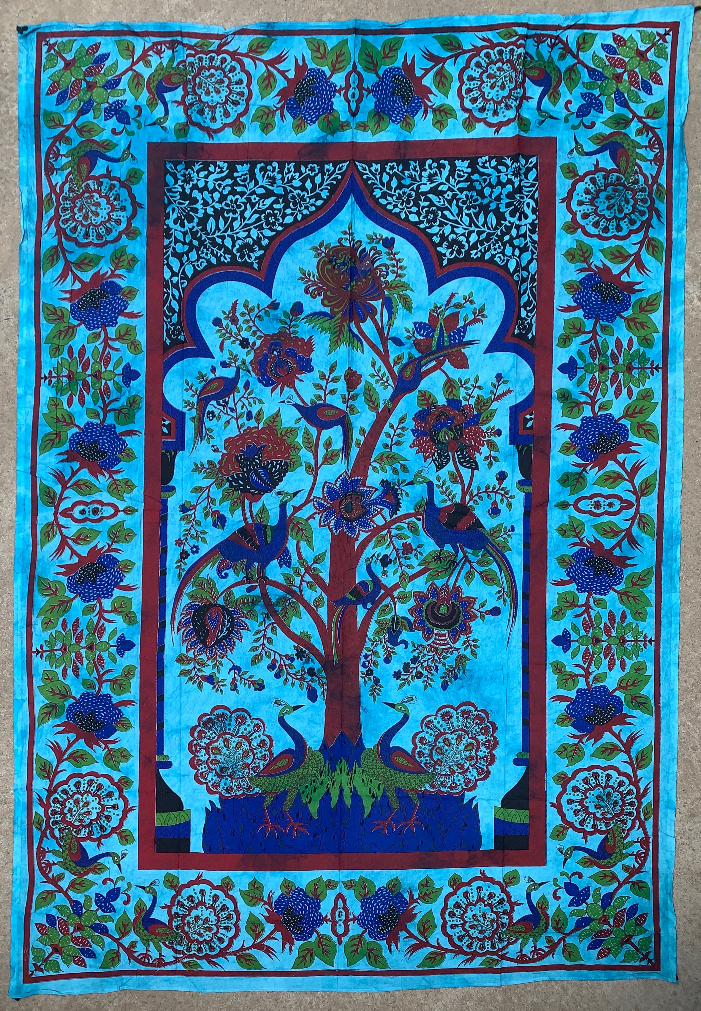 Temple Tree Of Life Tapestry Wall Hanging Decor 85” X 55" - DharmaObjects