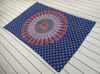 Lotus Mandala Tapestry Wall Hanging Decor 80”X50” Blue - DharmaObjects