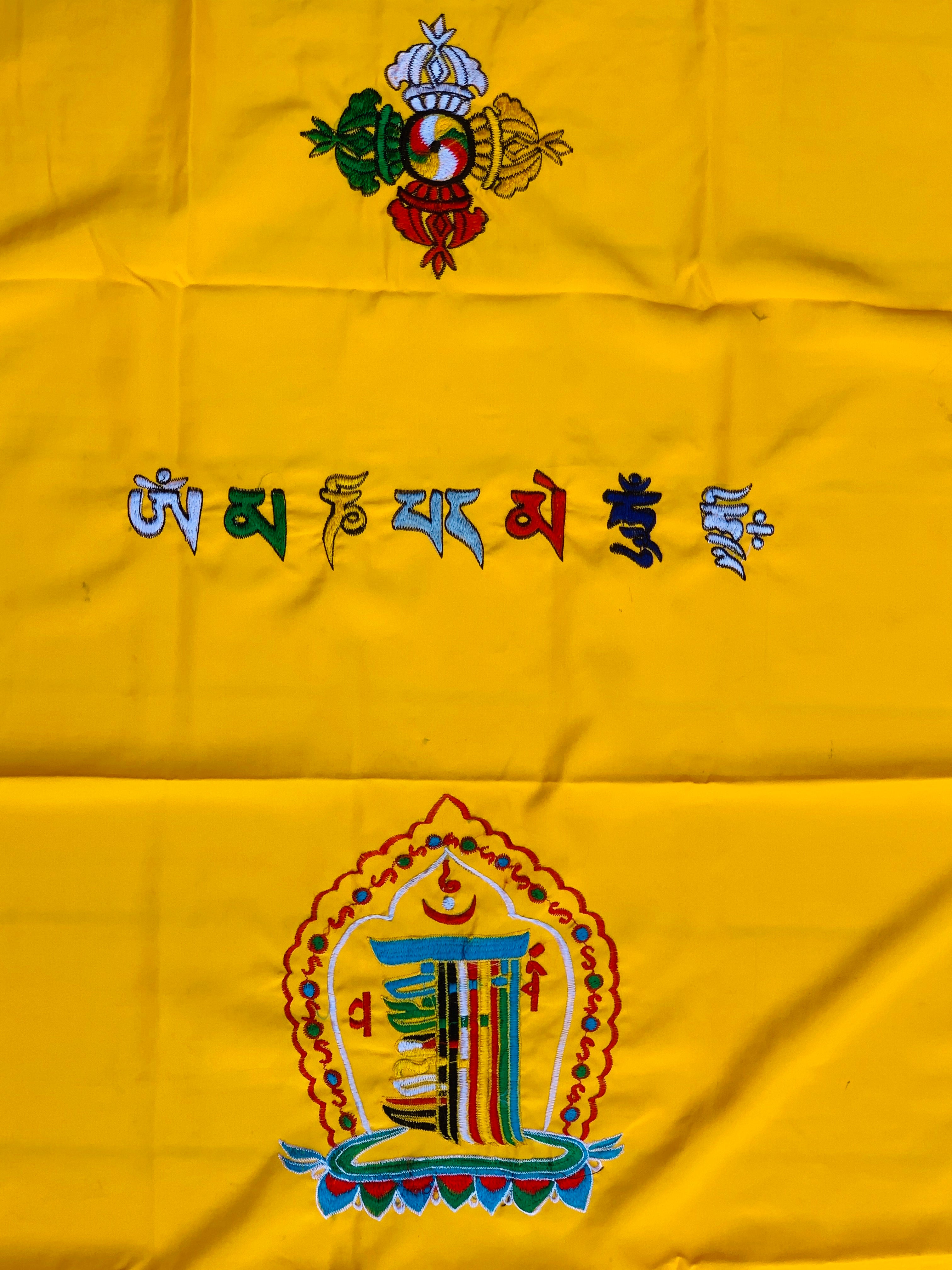 Tibetan Buddhist 8 Lucky Symbols Kalachakra Door Curtain wall hanging - DharmaObjects