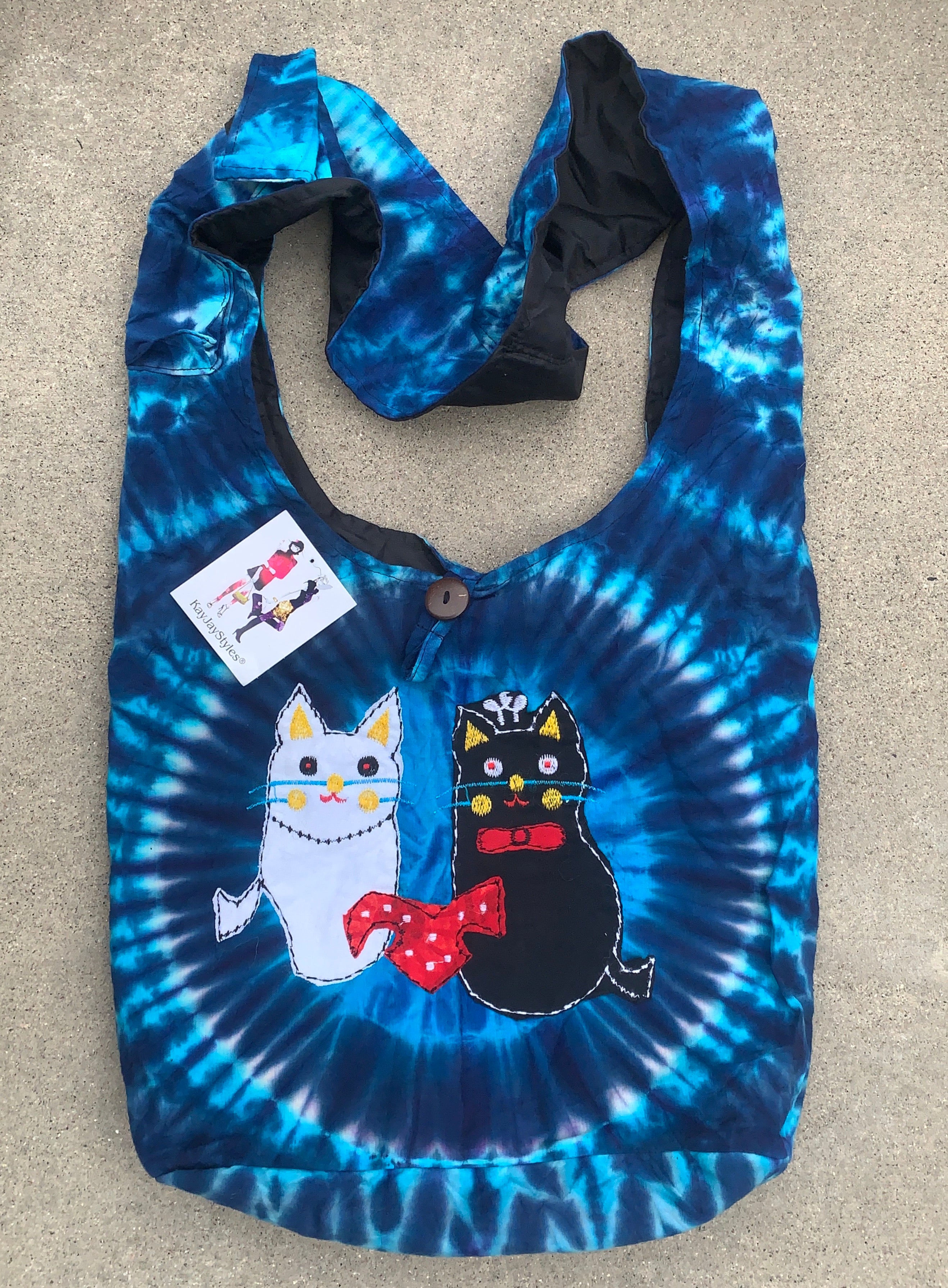 Tie Dye Hippie Hobo Bohemian Crossbody Kitty Bag Purse Nepal - DharmaObjects