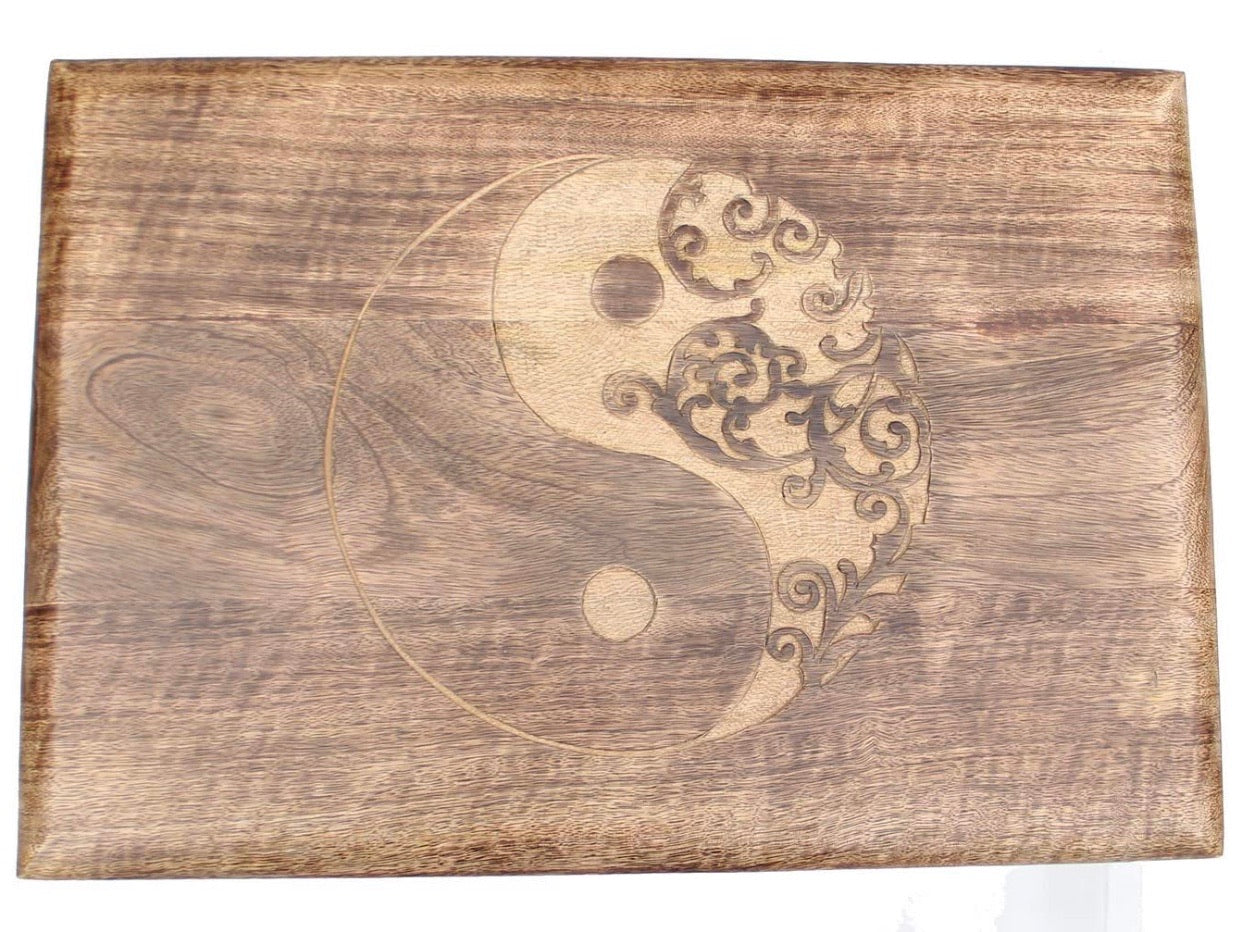 Large Solid Mango Wood Hand Carved Prayer Puja Shrine Altar Meditation Table - DharmaObjects